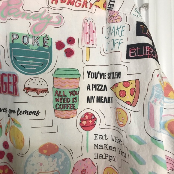 Zara Colorful Graphic Print Button-Up Tunic OVERSIZED - Picture 8 of 11